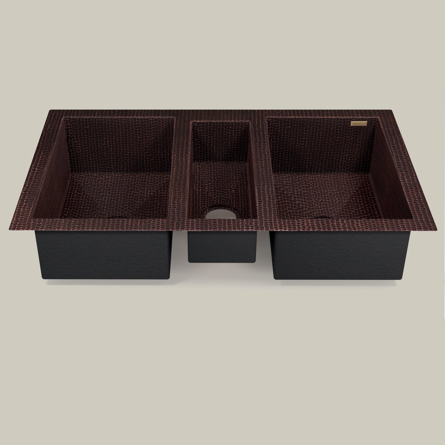 Premium Tarja de Cocina en Cobre con Tres Divisiones