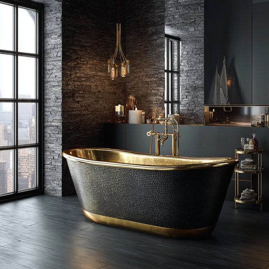 Premium Tiña de Baño Luxury en Latón Diseño Rubandore