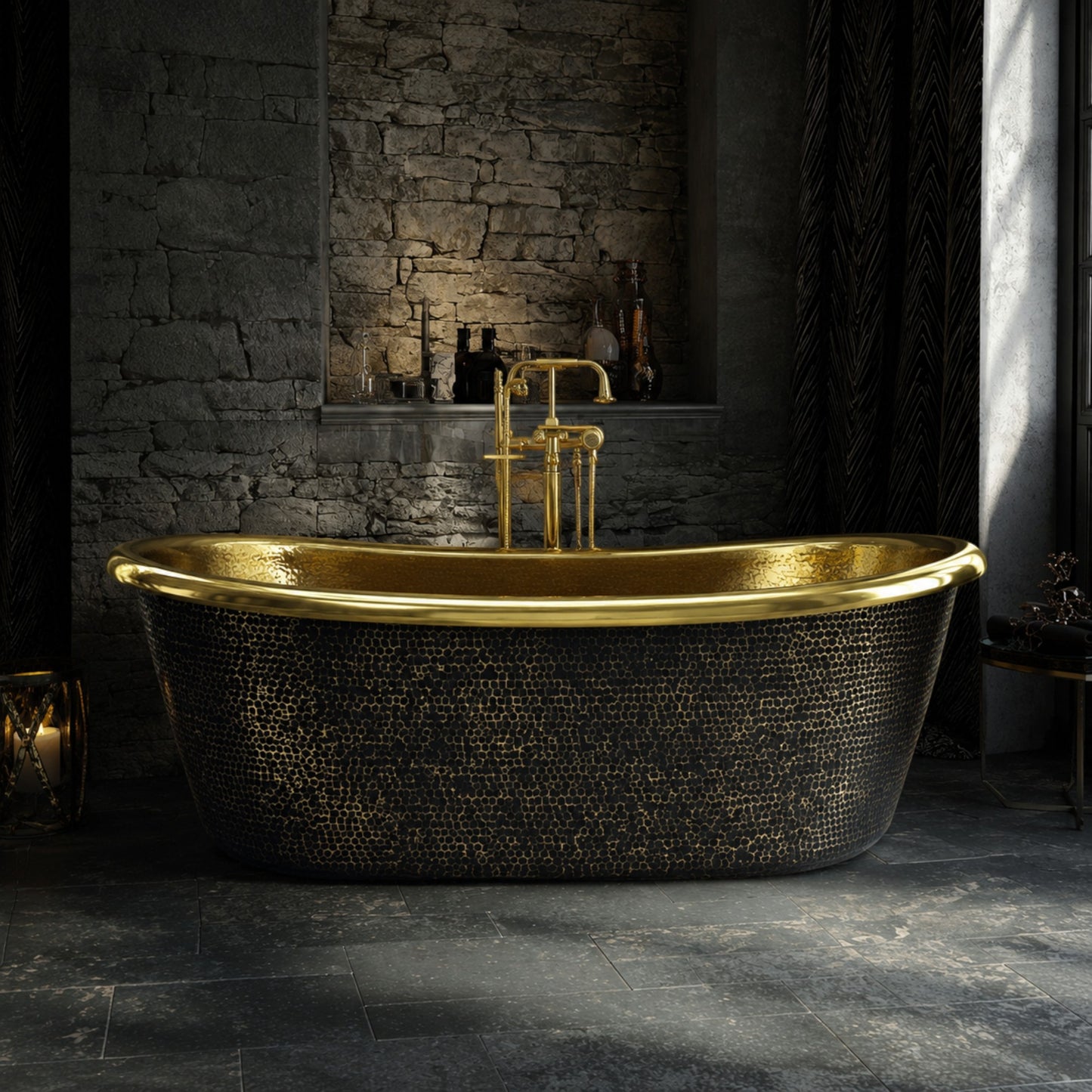 Premium Tina de Baño Luxury en Latón Diseño Aurora Noir