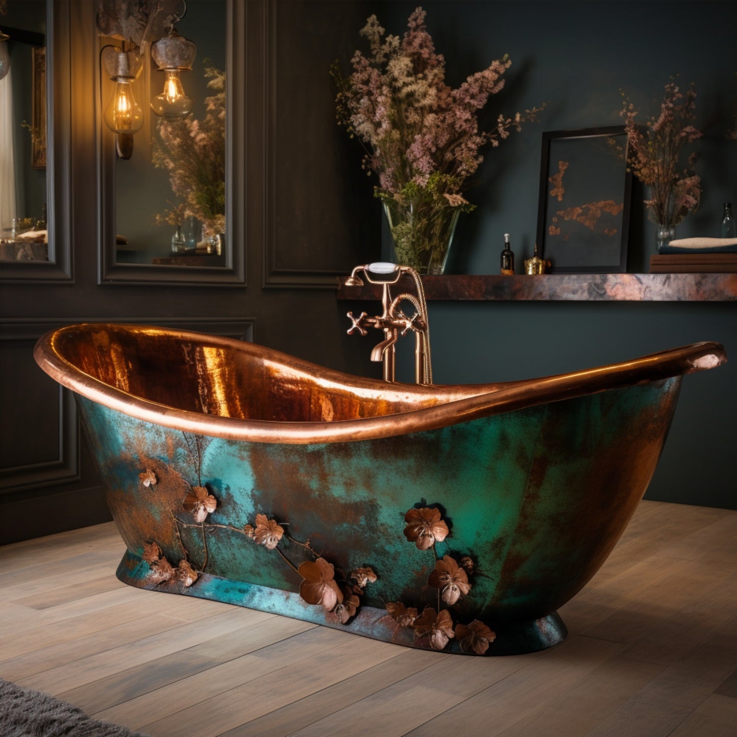 Premium Tina de Baño Luxury en Cobre Liso Diseño Azuria