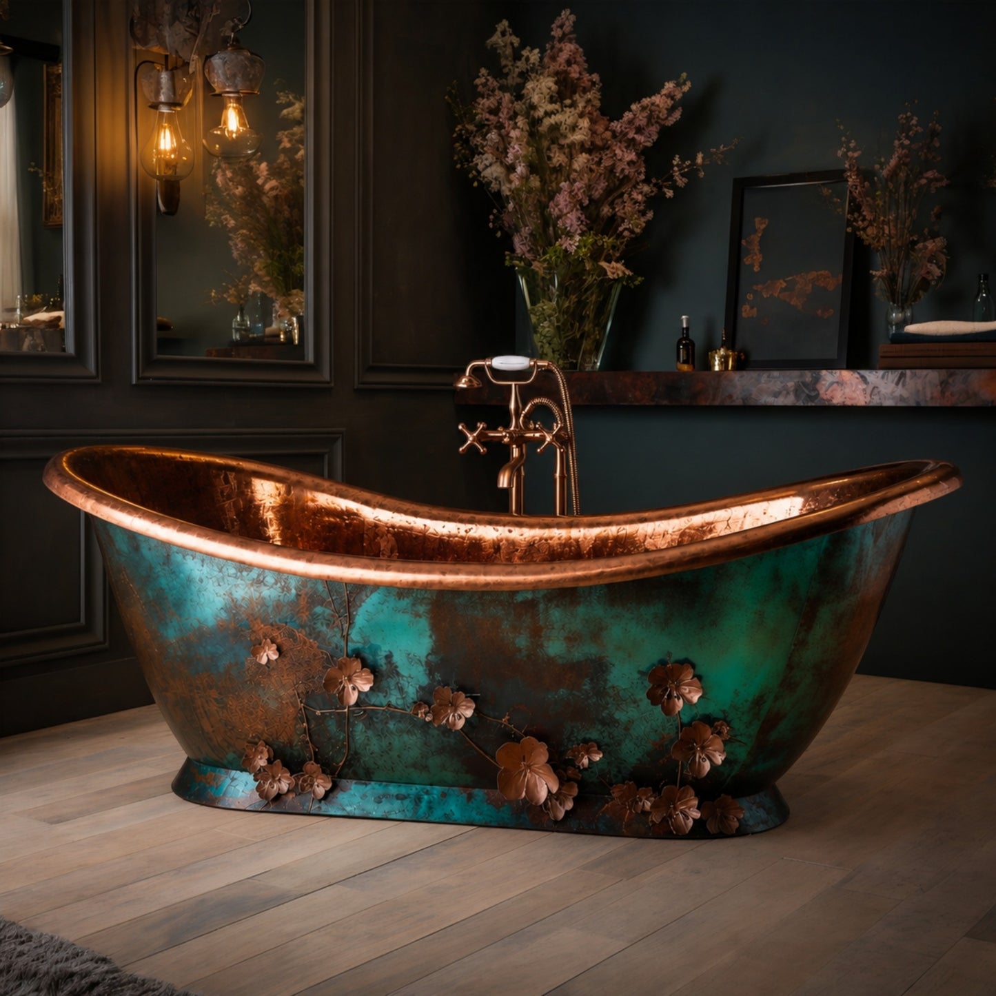 Premium Tina de Baño Luxury en Cobre Liso Diseño Azuria