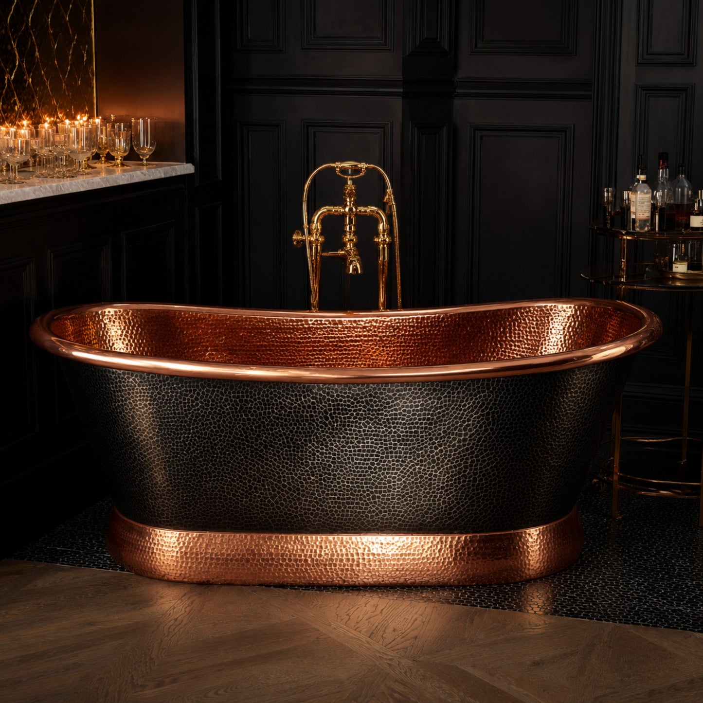 Premium Tina de Baño Luxury en Cobre Diseño Obsidian Royale