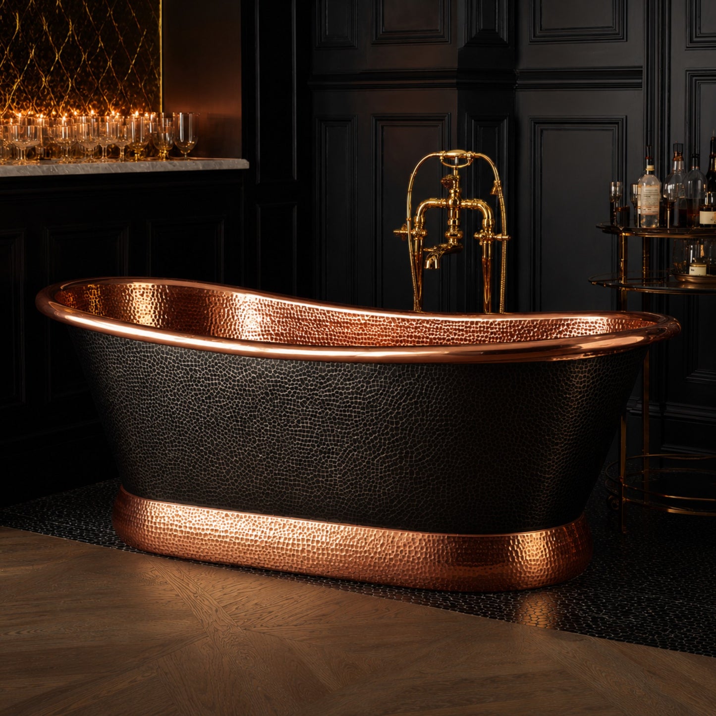 Premium Tina de Baño Luxury en Cobre Diseño Obsidian Royale