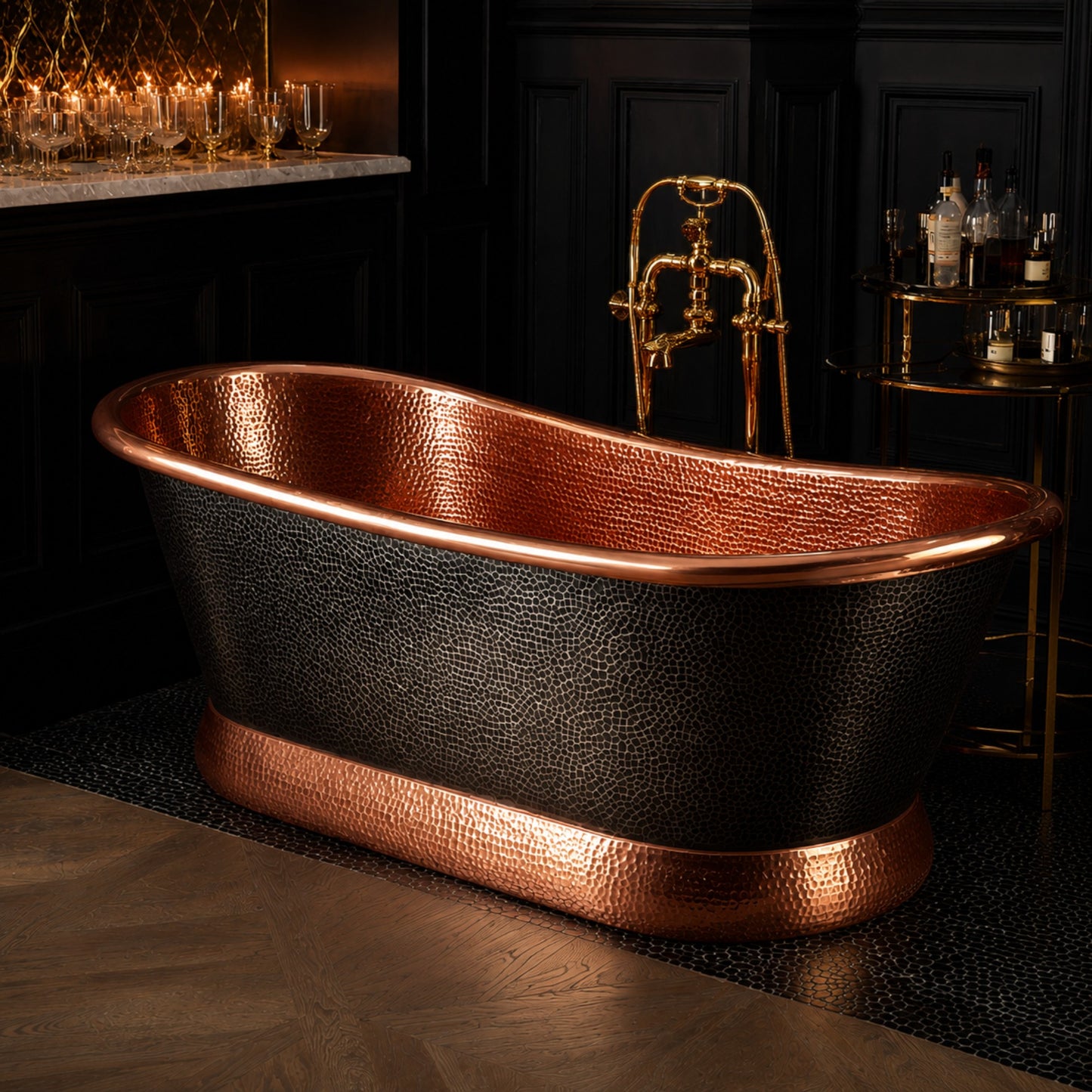 Premium Tina de Baño Luxury en Cobre Diseño Obsidian Royale