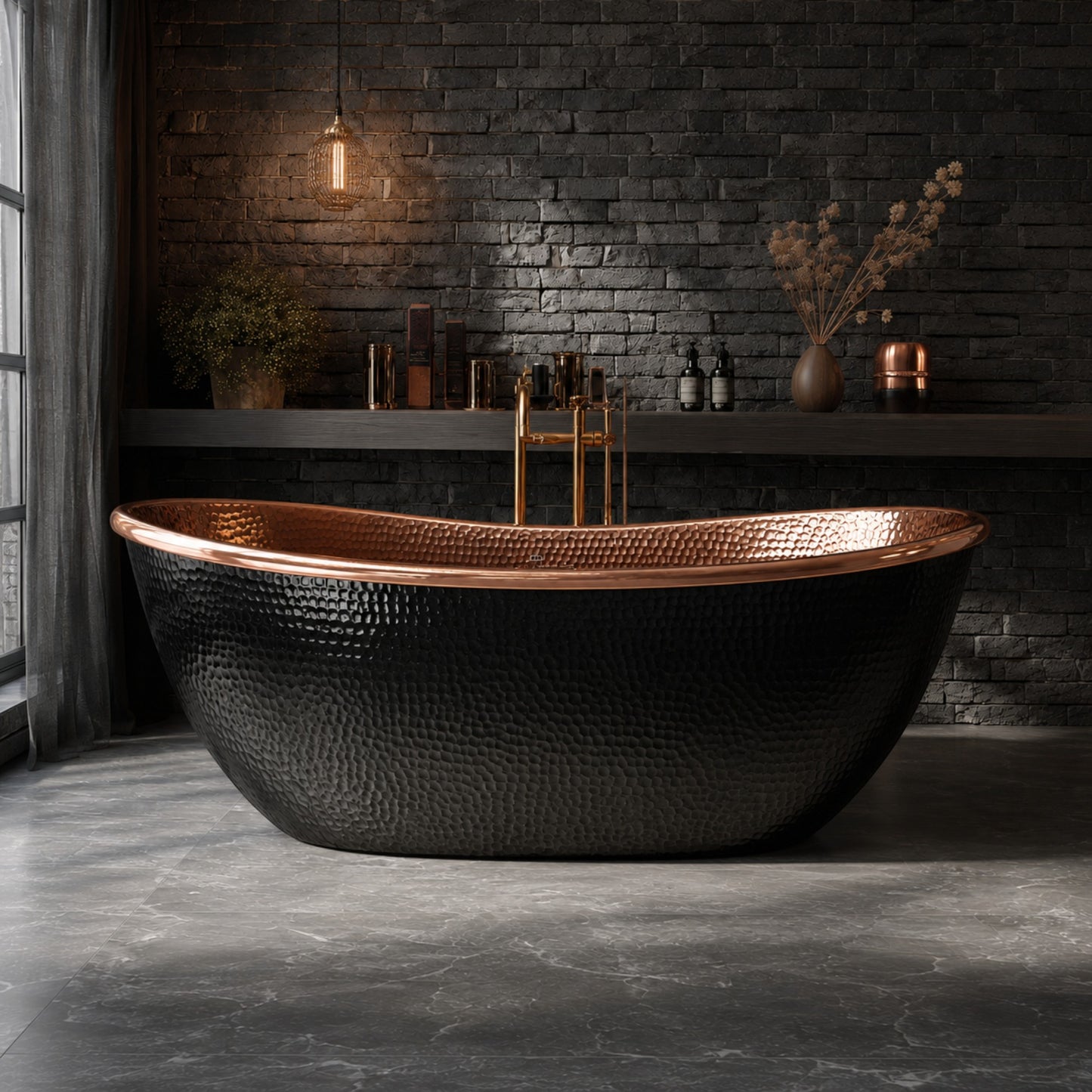 Premium TIna de Baño Luxury en Cobre Diseño Onix