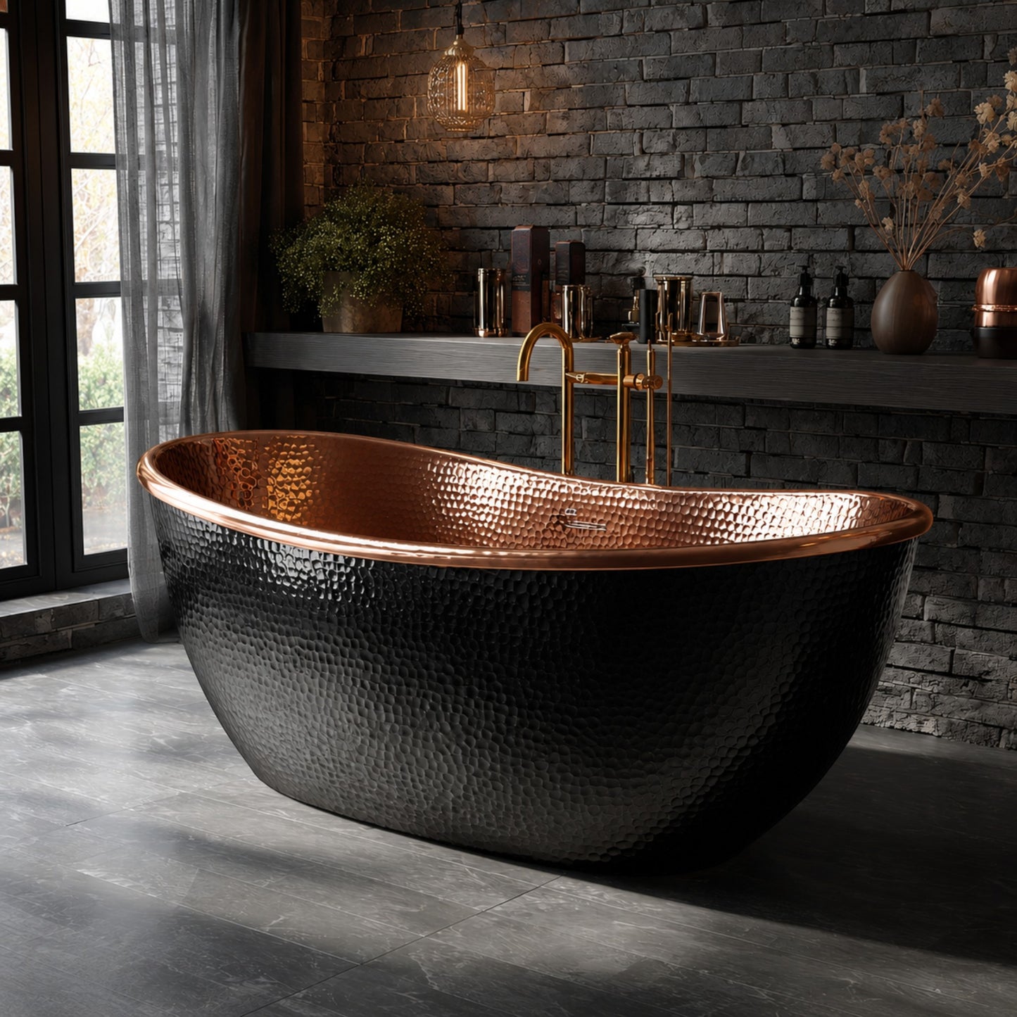 Premium TIna de Baño Luxury en Cobre Diseño Onix