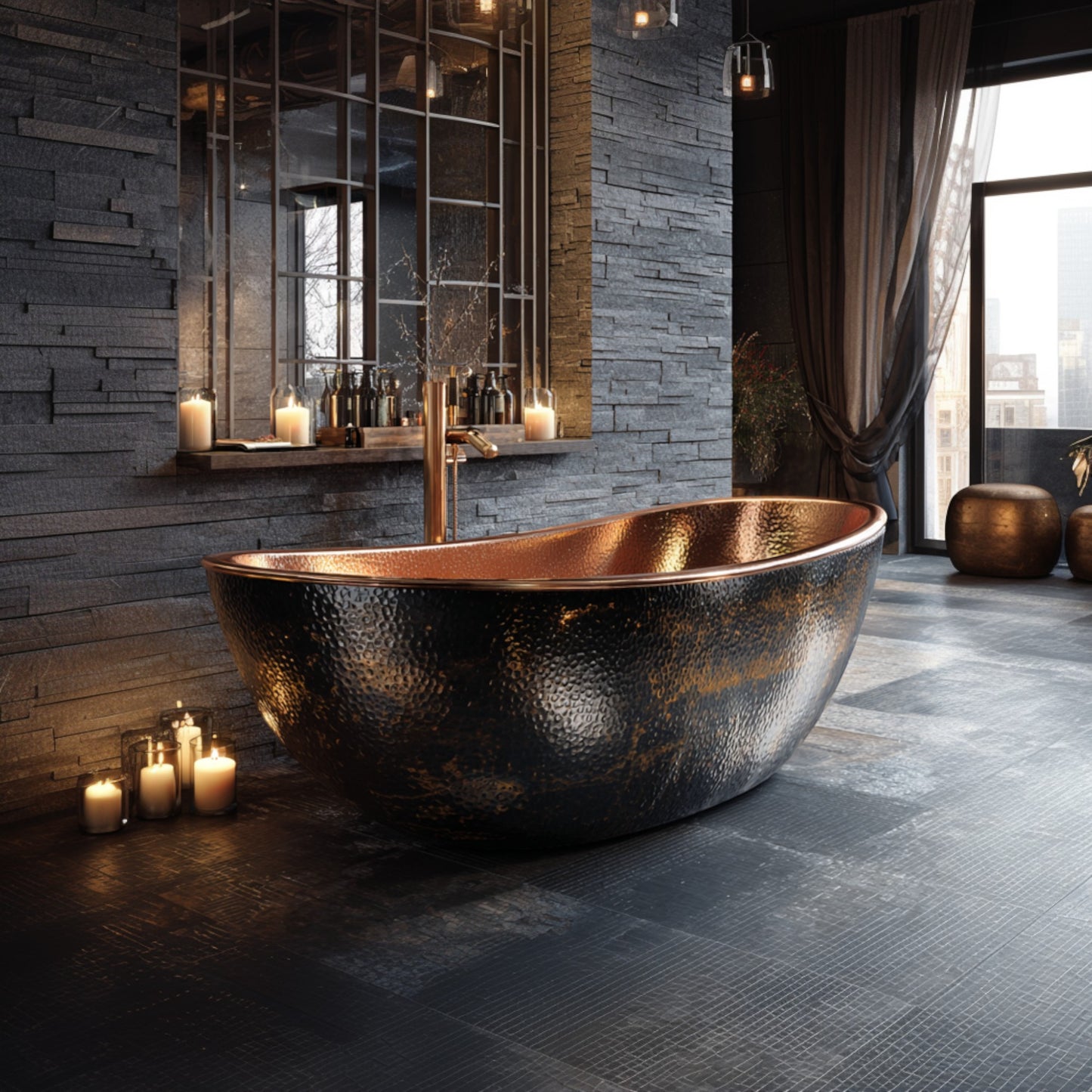 Premium Tina de Baño Luxury en Cobre Diseño Solaris