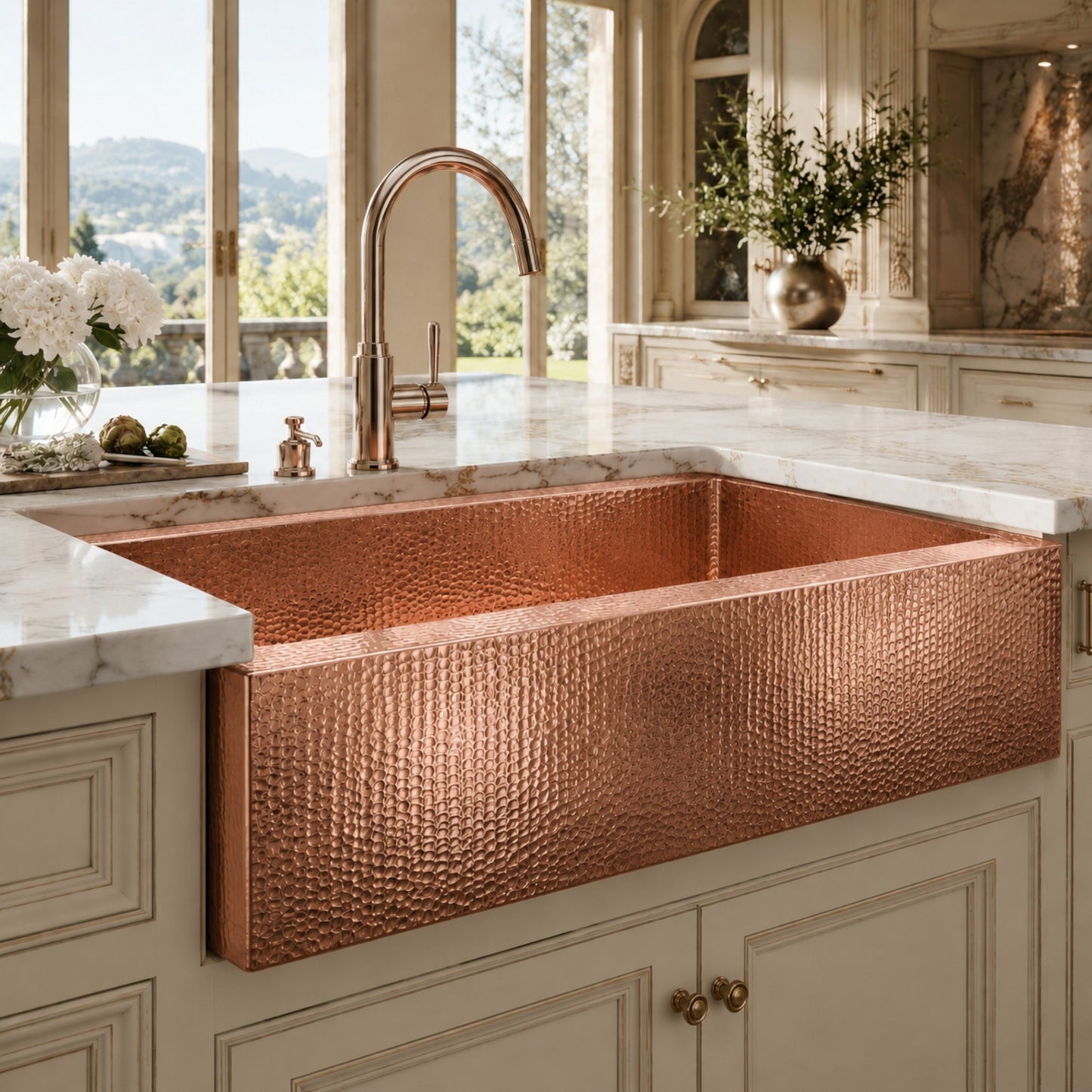 Premium Tarja de Cocina Farmhouse en Cobre