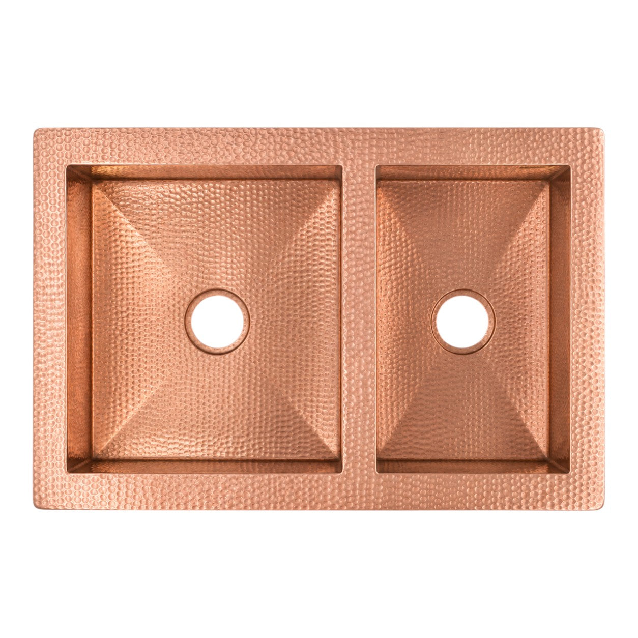 Premium Tarja de Cocina Farmhouse 50/50 en Cobre
