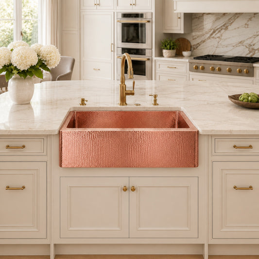 Premium Tarja de Cocina Farmhouse en Cobre Diseño Fernanda