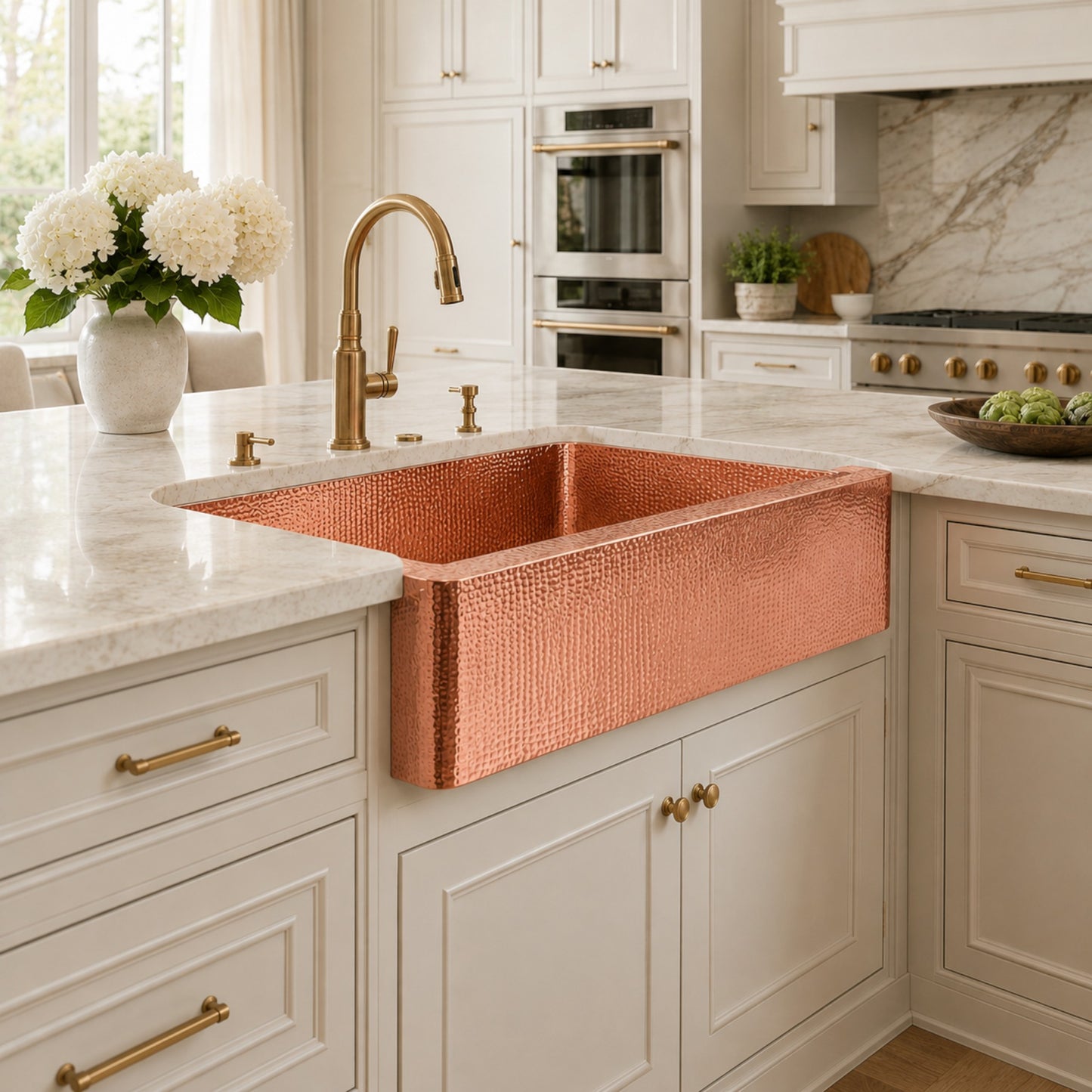 Premium Tarja de Cocina Farmhouse en Cobre Diseño Fernanda