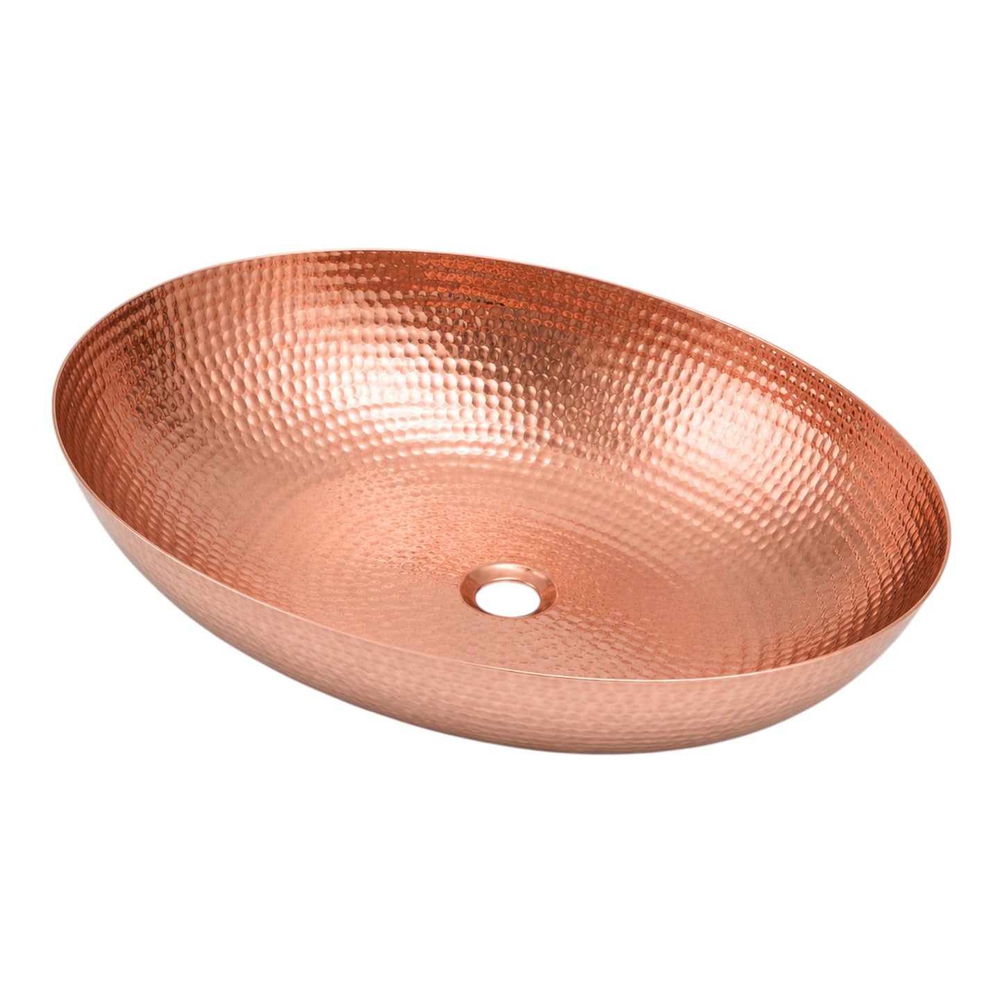 Premium Lavabo Vessel  Ovalado Con Bordo Redondeado En Cobre