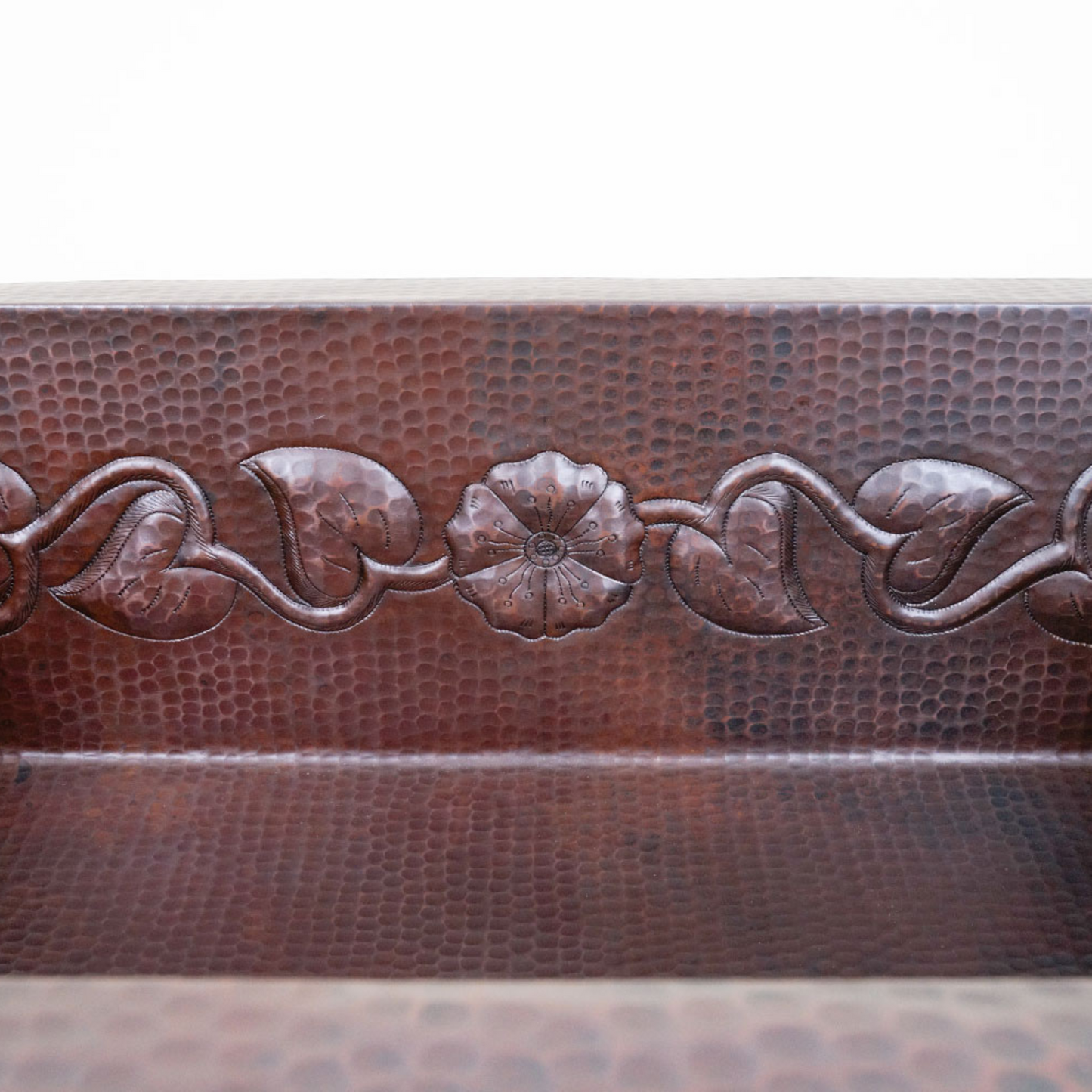 Premium Tarja de Cocina en Cobre con Diseño Floral