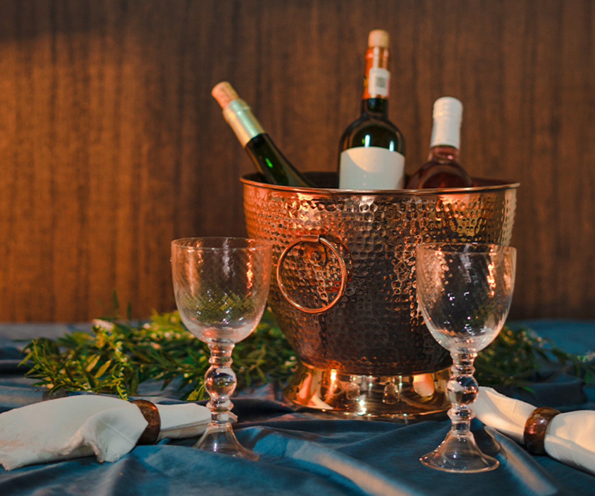 Premium Hielera con Asas Redondas en Cobre