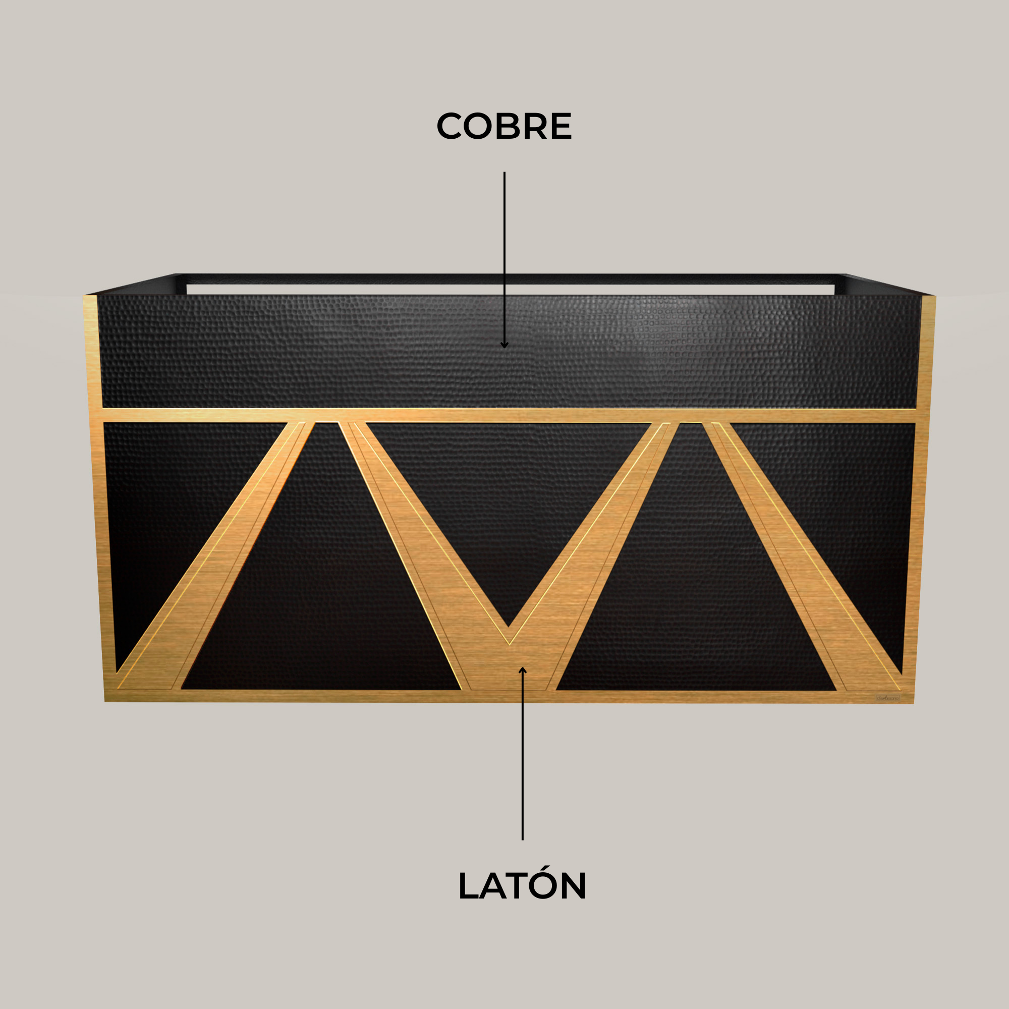 Premium Campana De Cocina Para Muro En Laton-Cobre Diseño Mexiq