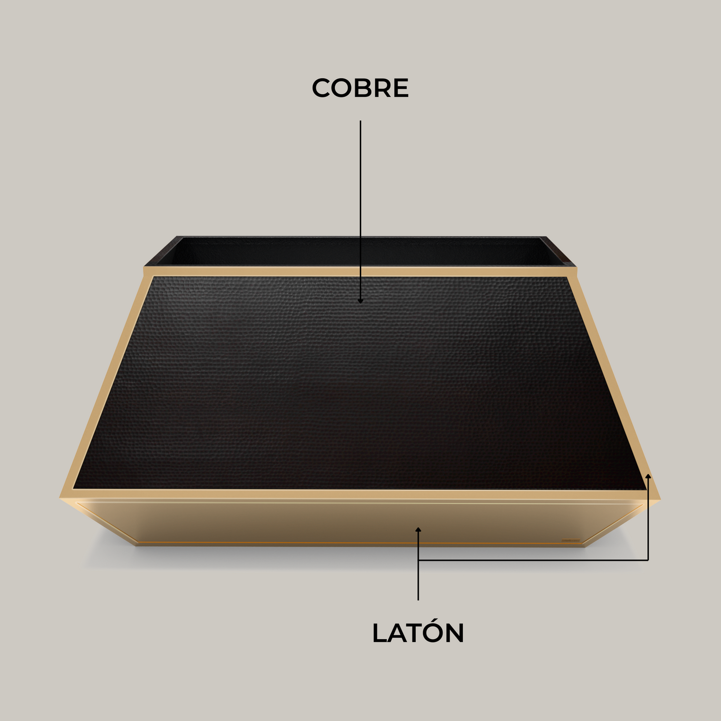 Premium Campana de Cocina para Muro en Cobre-Latón Diseño Altiplano