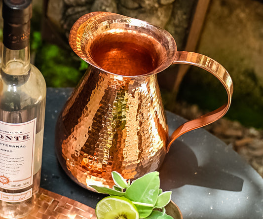 Premium Jarra con Asa Plana en Cobre