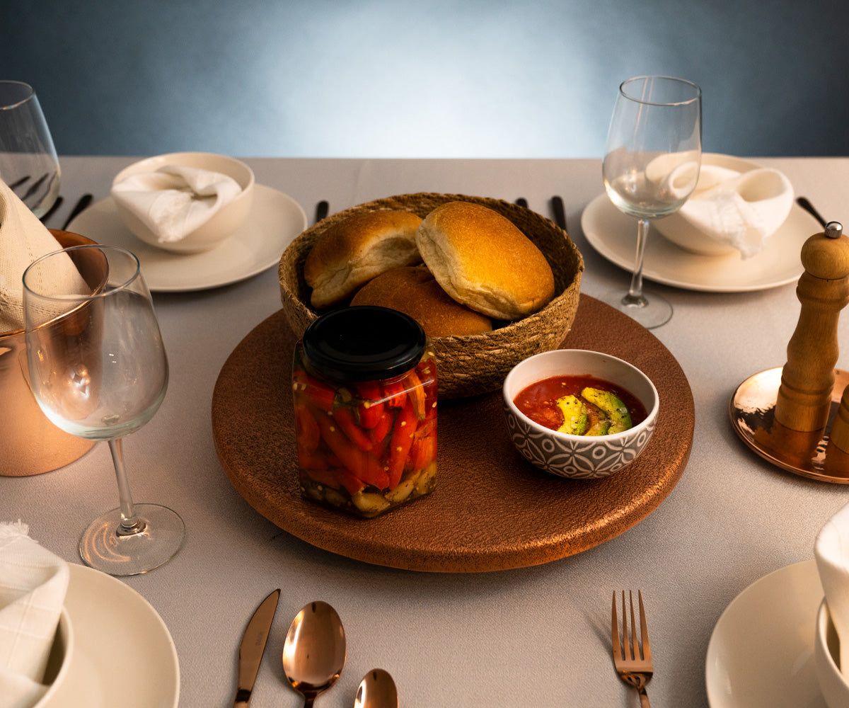 Premium Charola Volcano Lazy Susan en Cobre