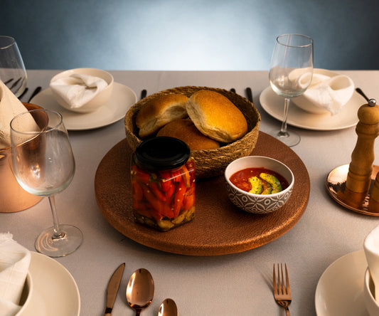 Premium Charola Volcano Lazy Susan en Cobre