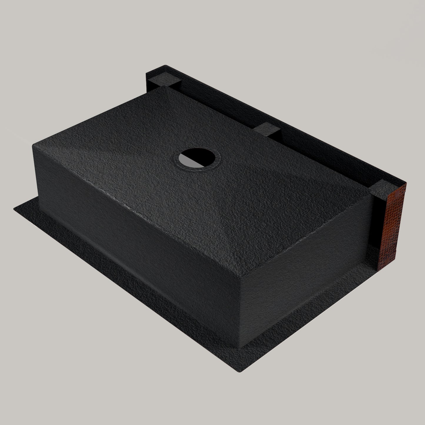 Premium Tarja de Cocina Farmhouse en Cobre Diseño Anillos