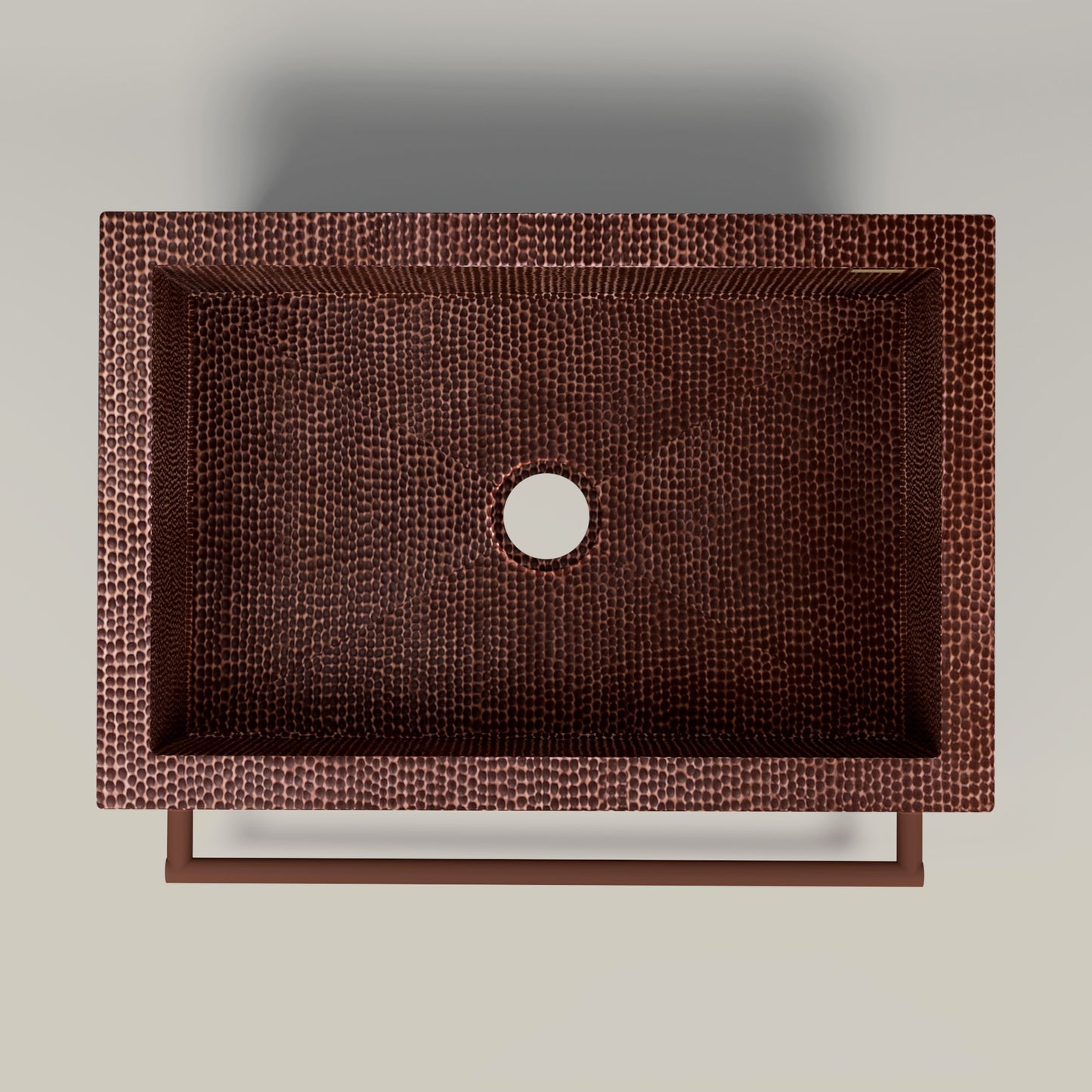 Premium Tarja de Cocina Farmhouse en Cobre con Toallero Cuadrado