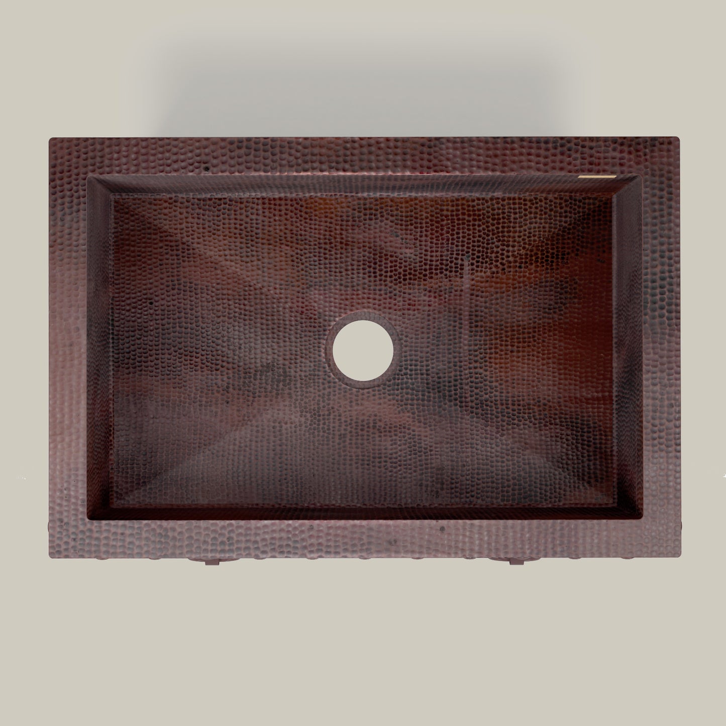 Premium Tarja de Cocina Farmhouse en Cobre Diseño Anillos