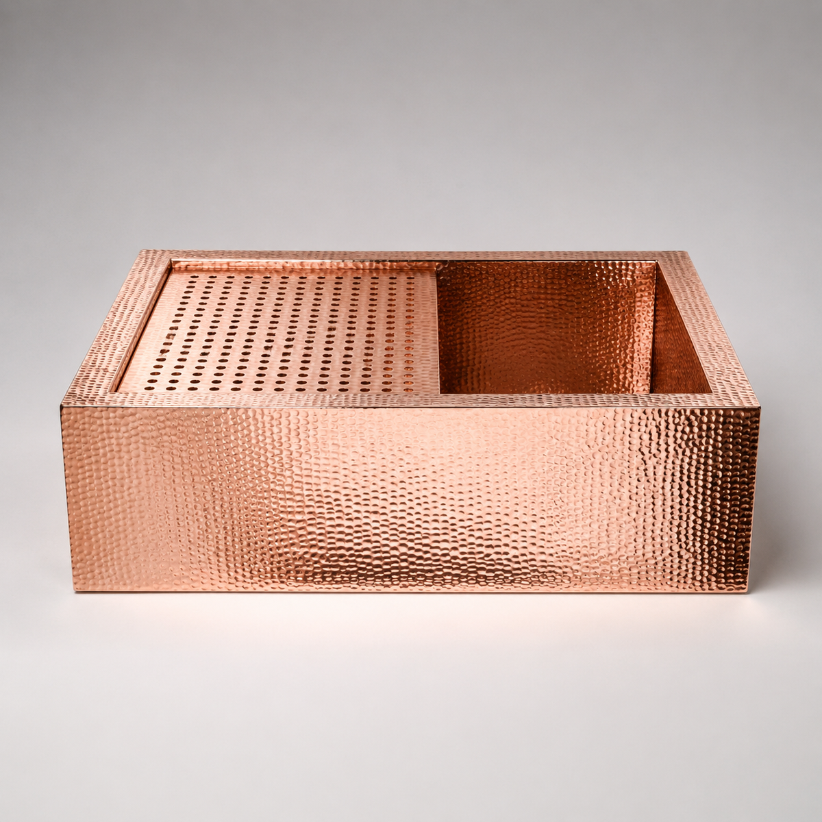 Premium Tarja de Cocina Farmhouse en Cobre con Escurridor Desmontable