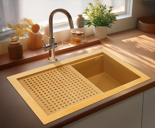 Premium Tarja de Cocina en Latón para Accesorios