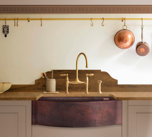 Farmhouse kitchen sink in copper Havana design