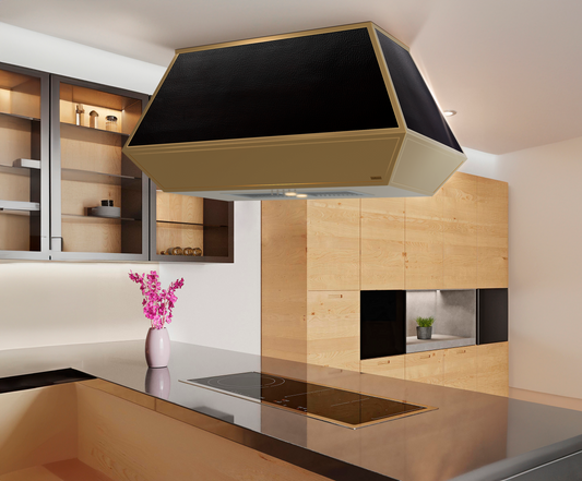 Premium Campana de Cocina para Isla en Cobre-Latón Diseño Altiplano