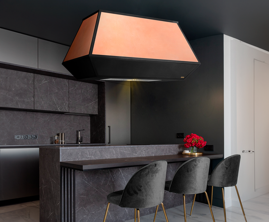 Premium Campana de Cocina para Isla en Cobre Diseño Altiplano