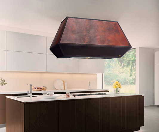 Premium Campana de Cocina para Isla en Cobre Diseño Altiplano