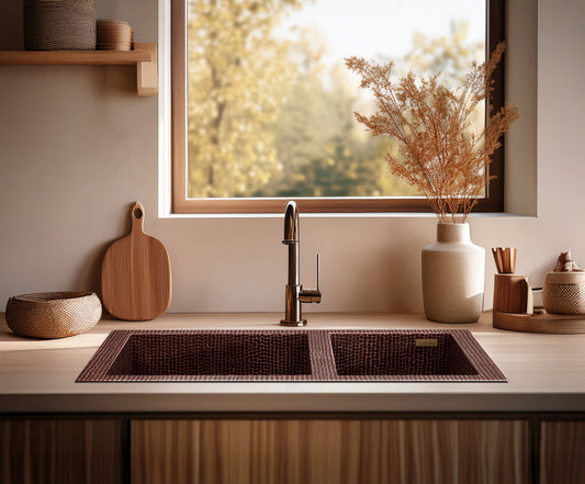 Premium Tarja de Cocina 60/40 en Cobre