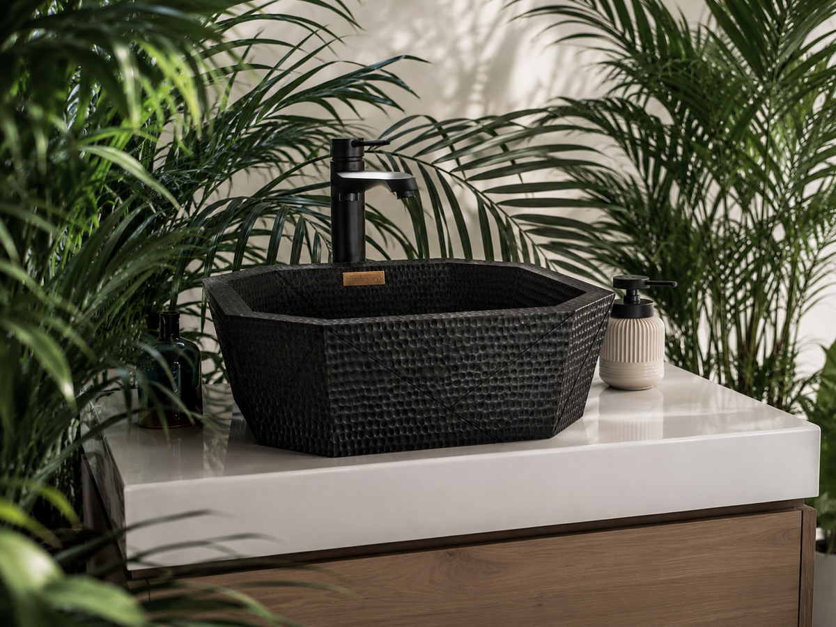 Premium Lavabo Vessel En Cobre Diseño Origami