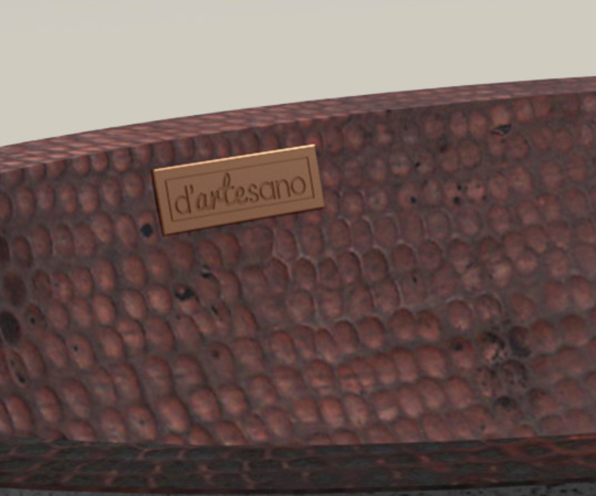 Premium Lavabo Vessel Rectangular en Cobre Diseño Kohani