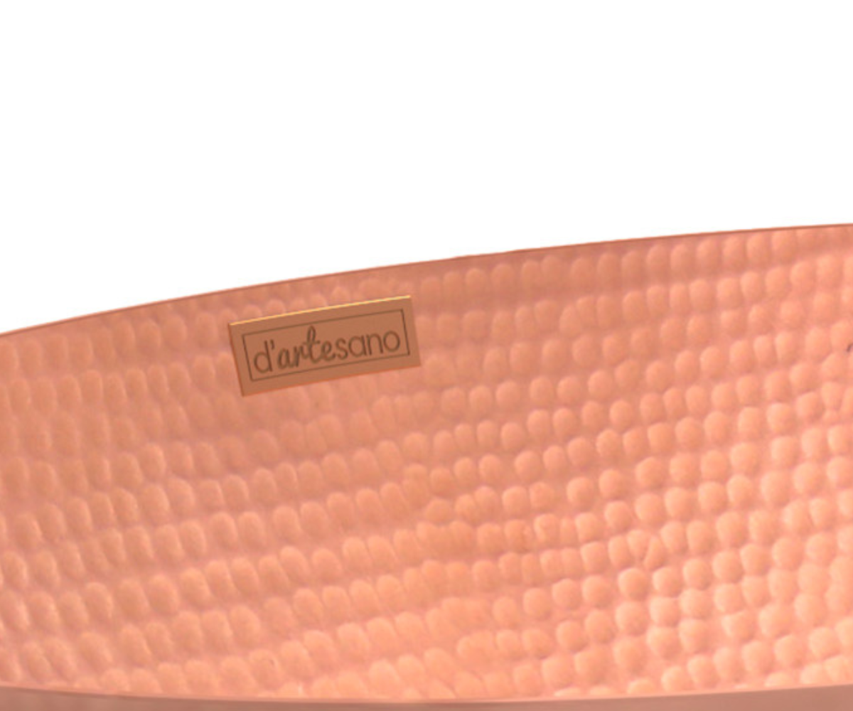 Premium Lavabo Vessel en Cobre Estilo Canoa