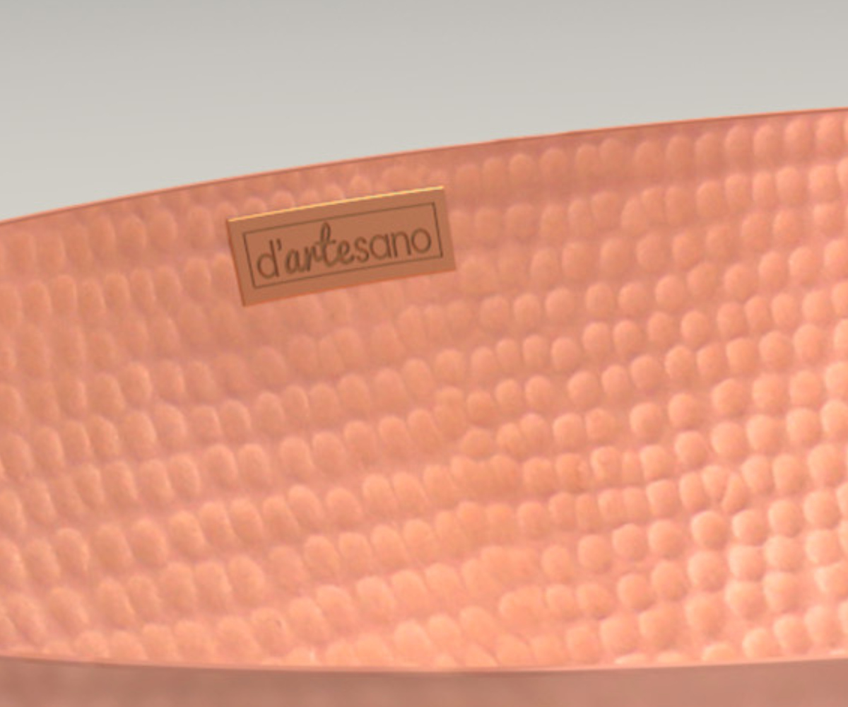 Premium Lavabo Vessel en Cobre Diseño Hoja