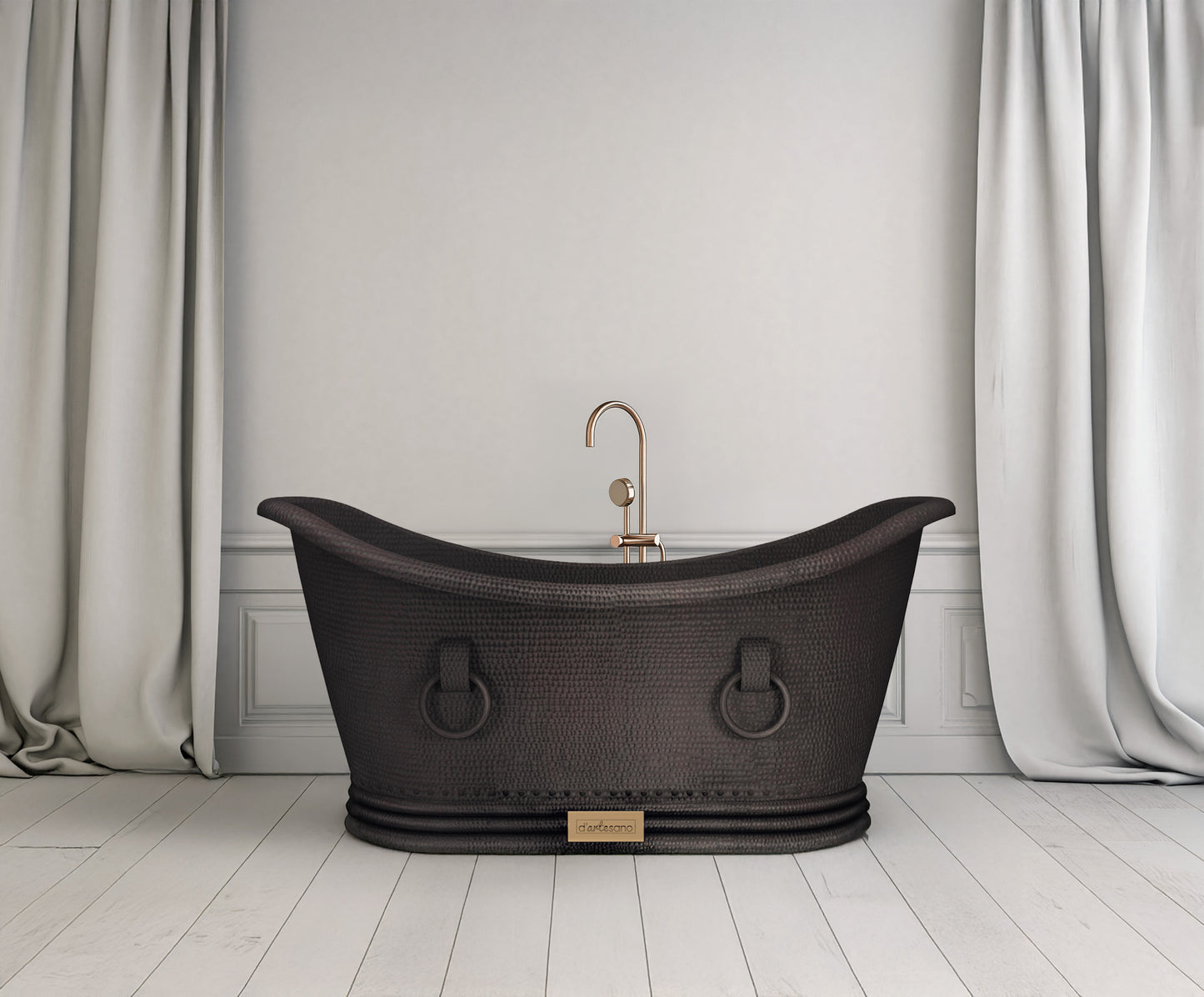 Premium Tina de Baño en Cobre Tradicional con Anillos