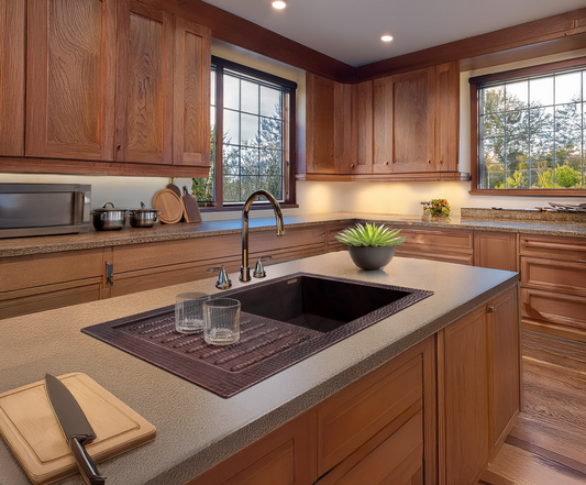 Premium Tarja de Cocina en Cobre con Escurridor