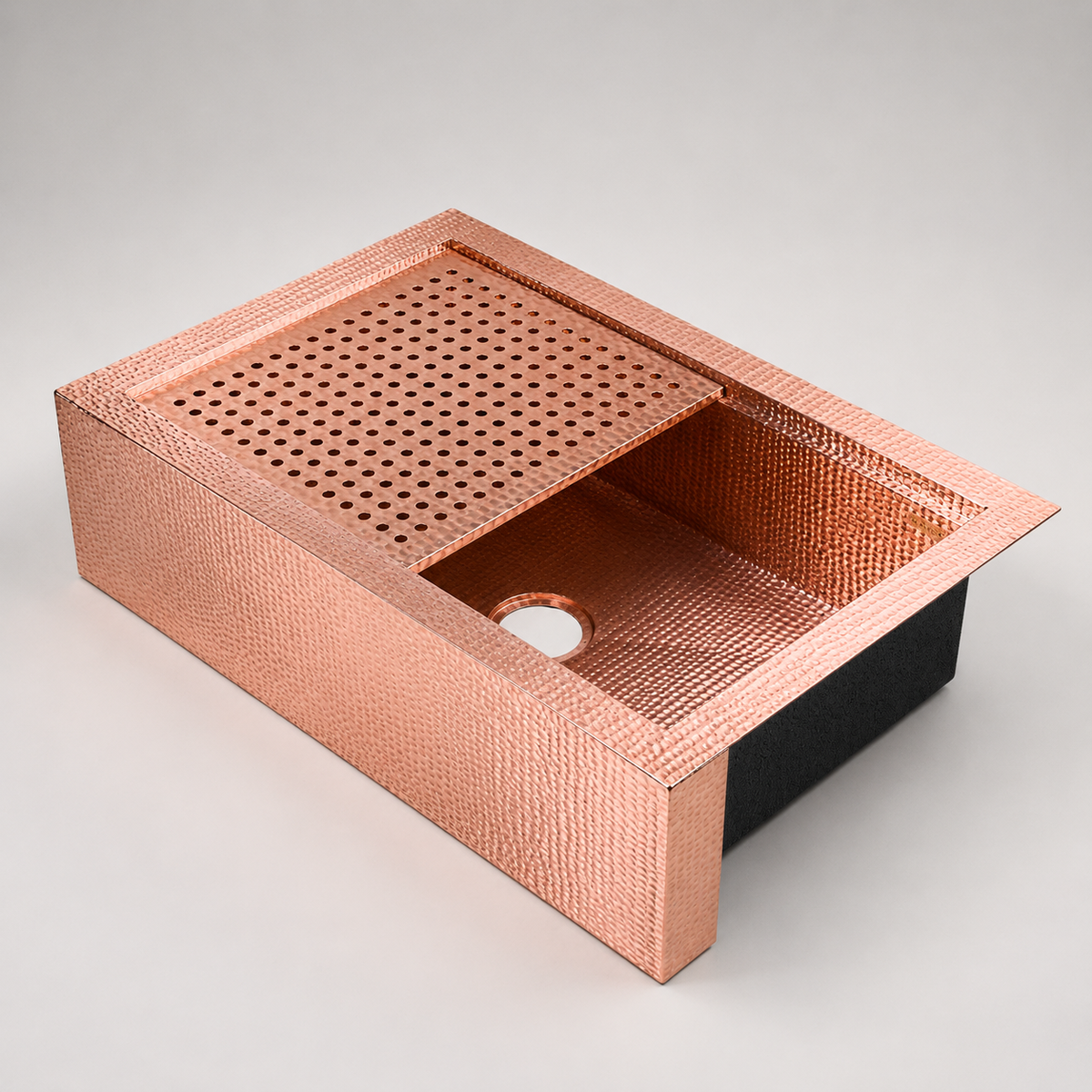 Premium Tarja de Cocina Farmhouse en Cobre con Escurridor Desmontable