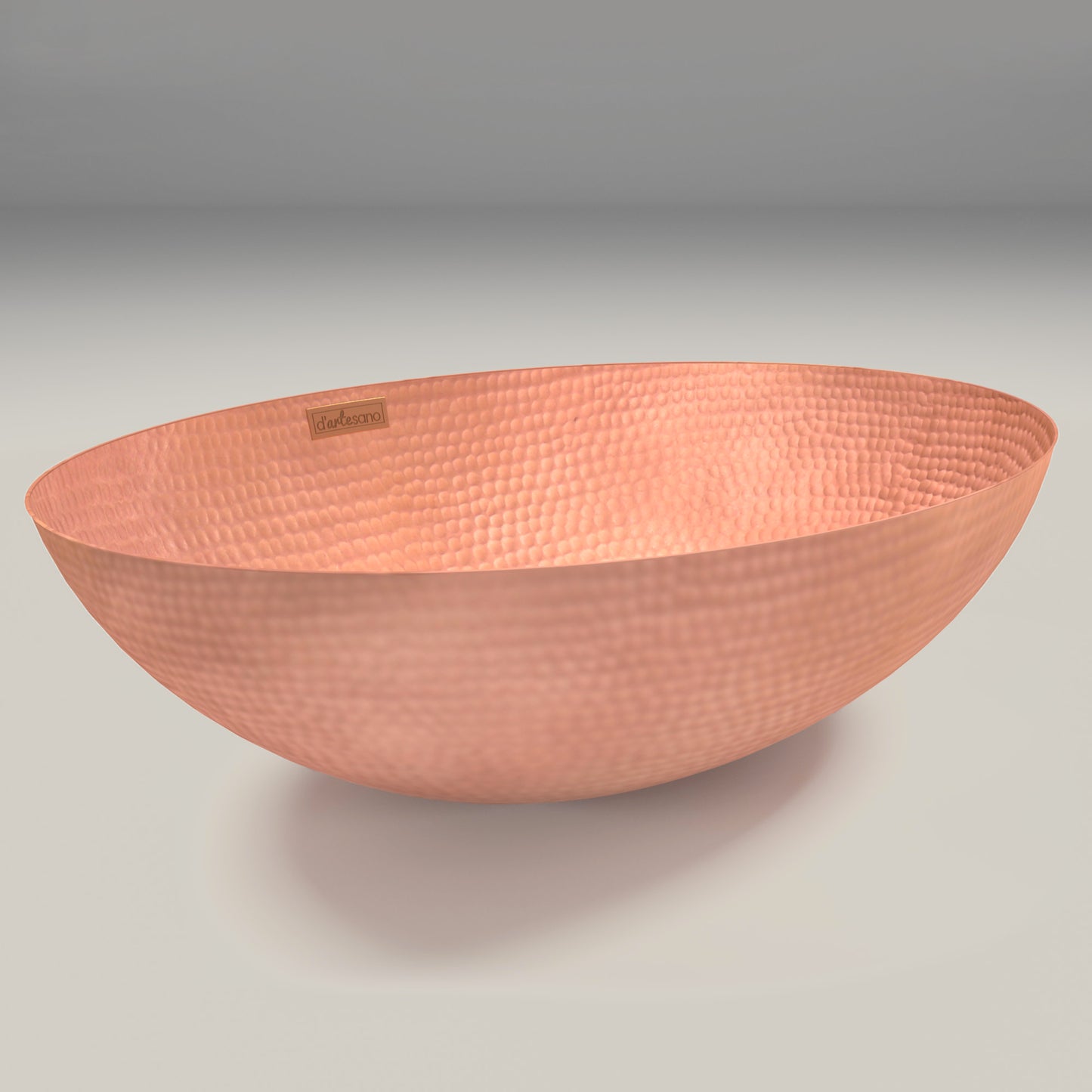 Lavabo Vessel Ovalado con Bordo Redondeado en Cobre