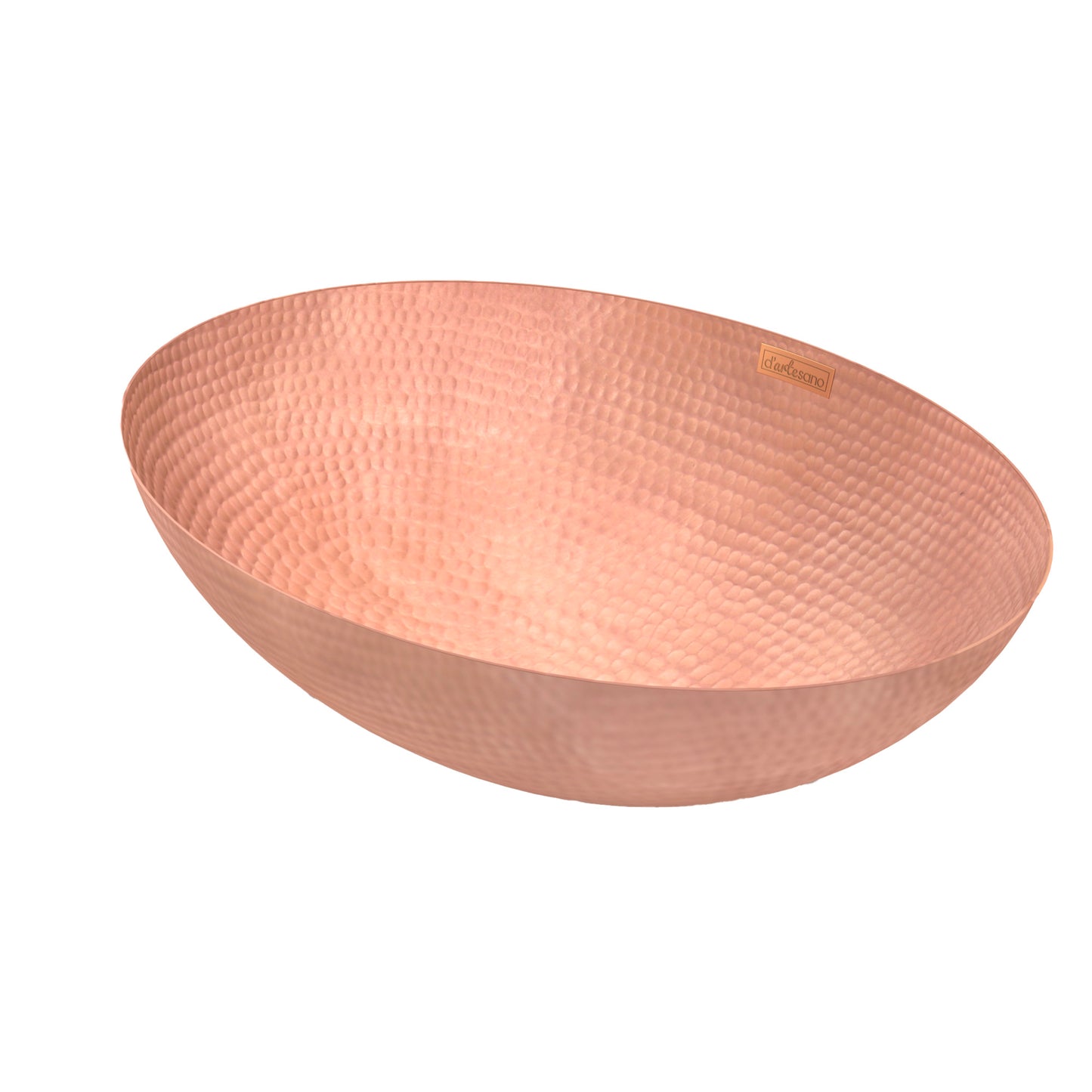 Vessel sink with rounded edge in copper