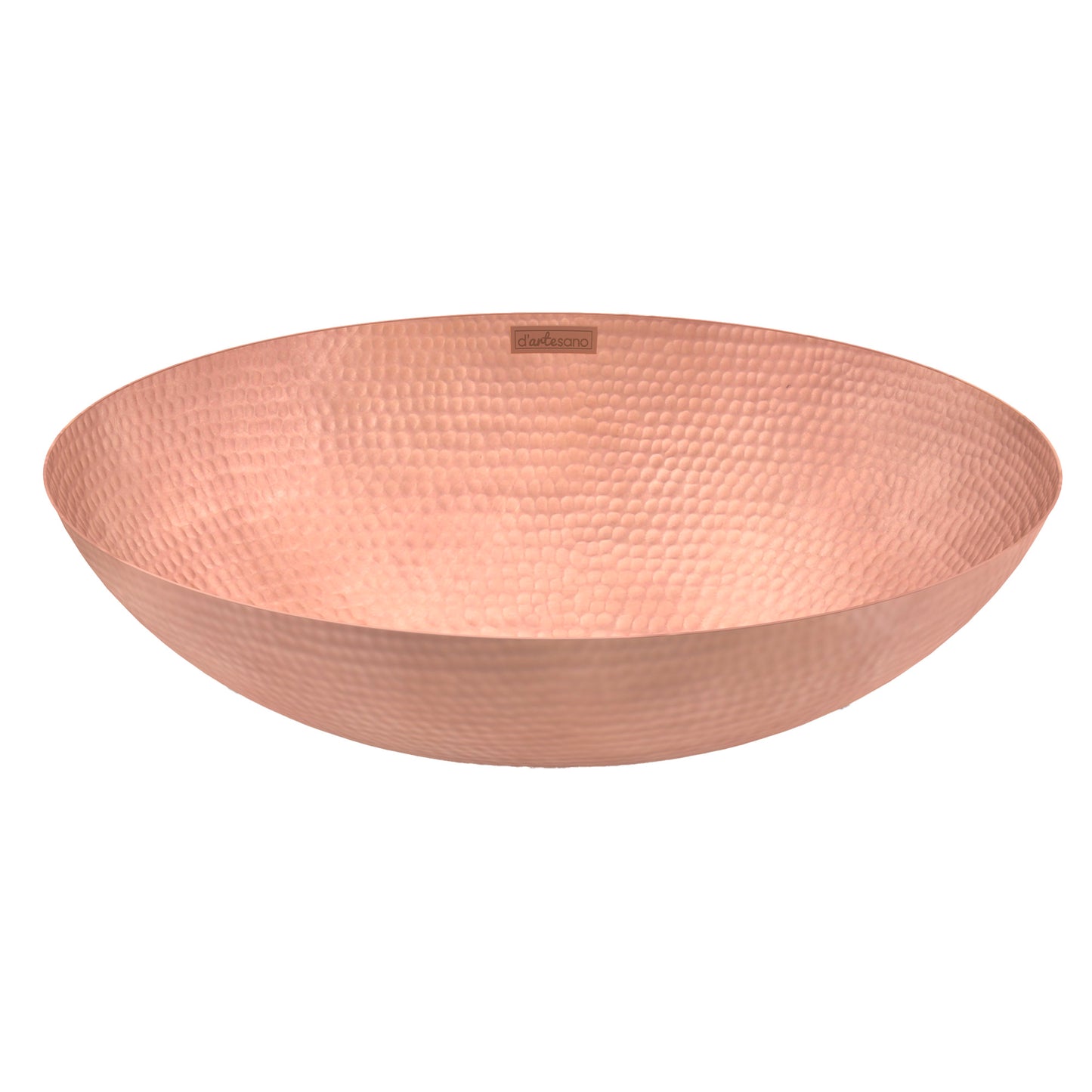 Vessel sink with rounded edge in copper