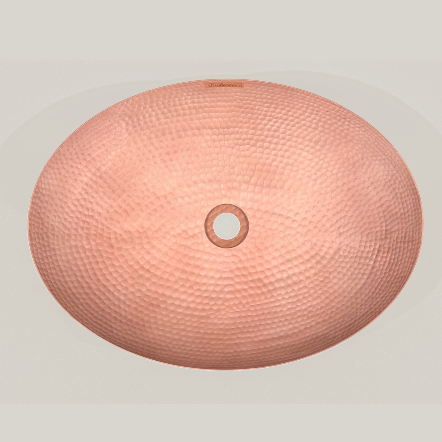 Lavabo Vessel Ovalado con Bordo Redondeado en Cobre