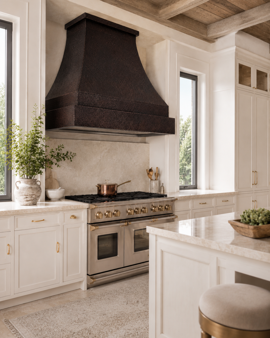 Premium Campana de Cocina para Muro en Cobre Diseño Pirámide