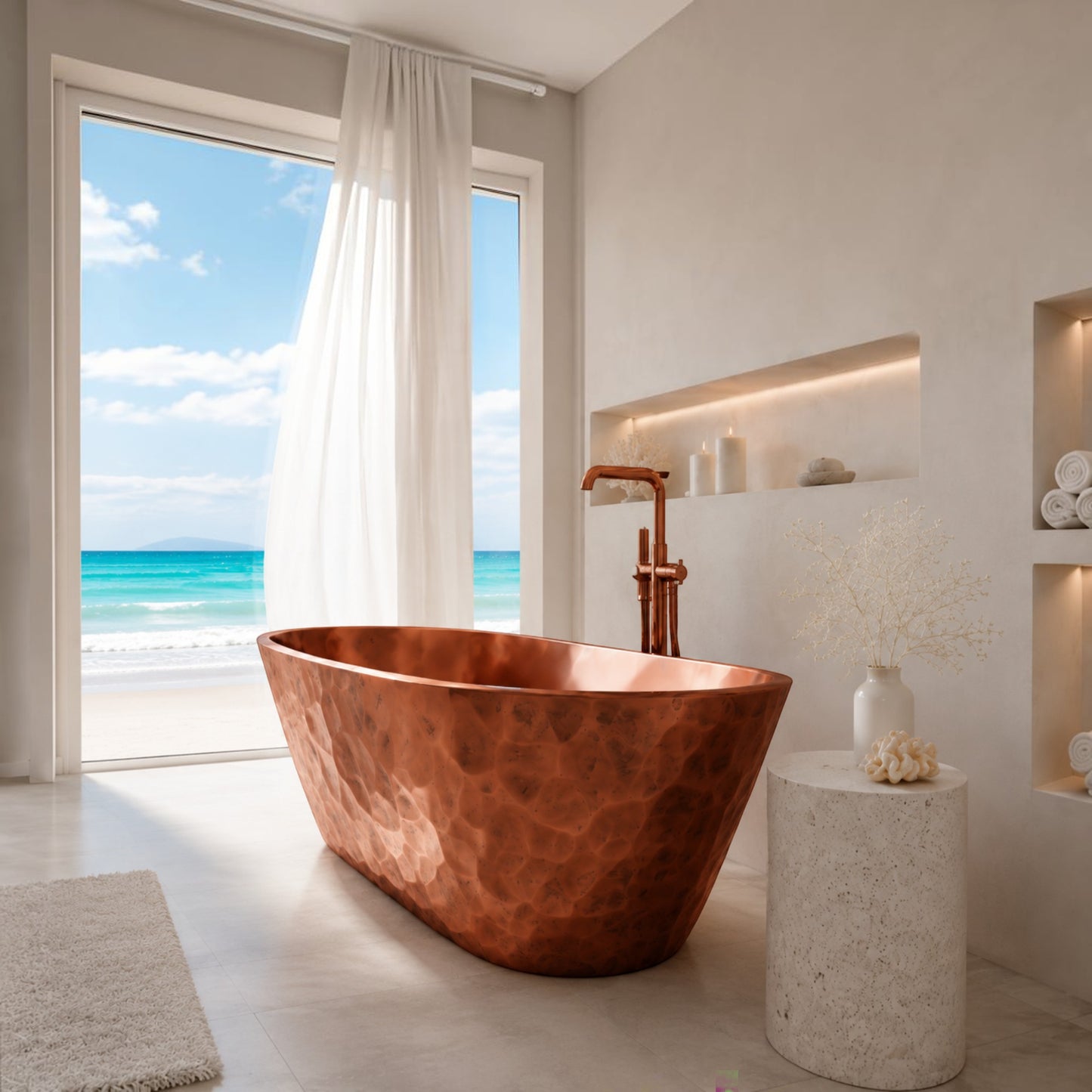 Premium Tina de Baño Luxury en Cobre Diseño Velaris