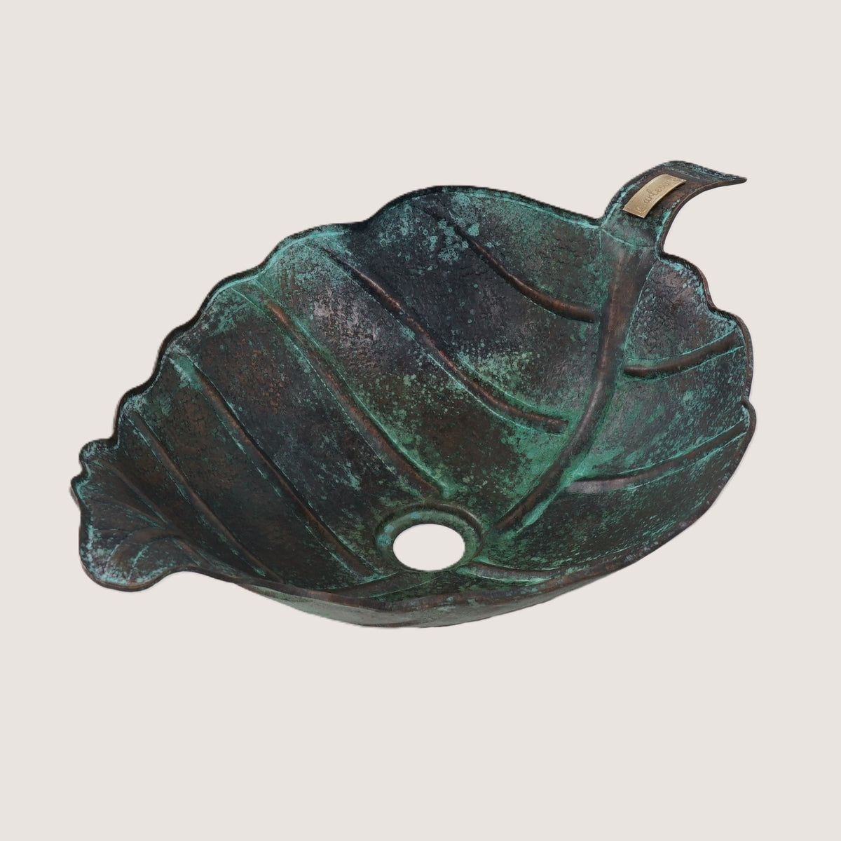 Premium Lavabo Vessel en Cobre Diseño Hoja de Roble