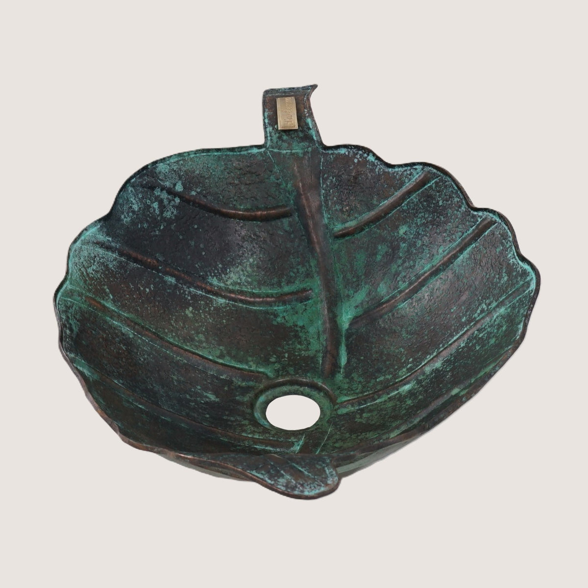 Premium Lavabo Vessel en Cobre Diseño Hoja de Roble