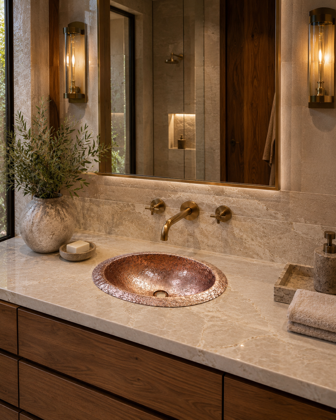 Premium Lavabo Volcano Especial en Cobre Diseño Duna