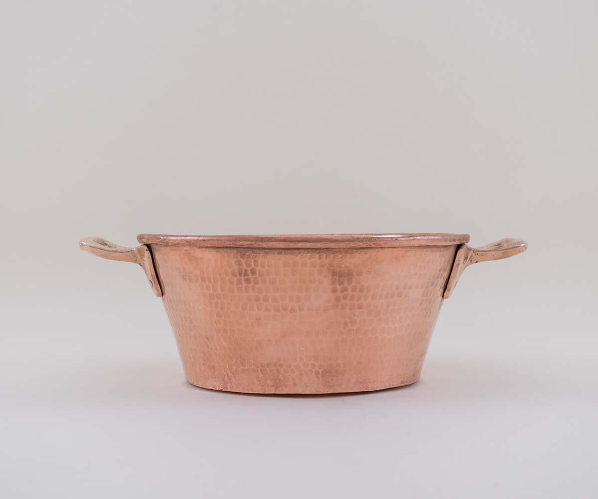 Copper Cazo with Bronze Handles